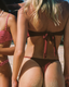 Dark Red Bikini Bottom Gold Detail