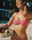 Colorful Striped Terry Fabric Bikini Top