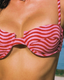 Pink Striped Terry Fabric Bikini Top